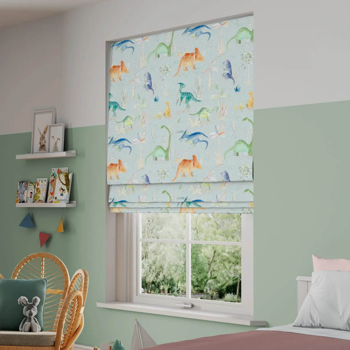 Kids Room Blinds Jurassic Roman Blind