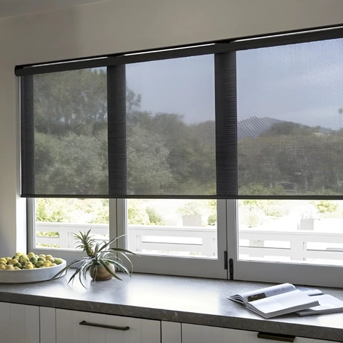 Custom sunscreen blinds installed in Dubai villa