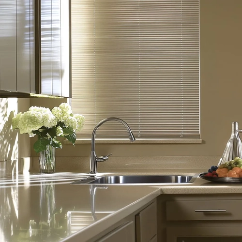 bamboo roller blinds in kitchen