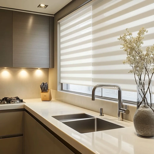 zebra roller blinds install in dubai home kitchen