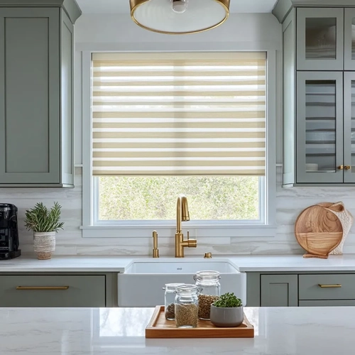 Zebra blinds install at kitchen window