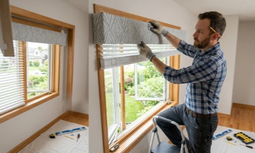 Honey comb window blinds installation