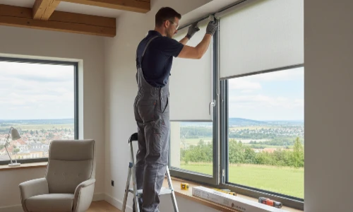 Window Blinds Installation in Living Room