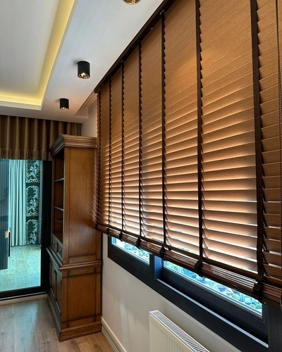 Wooden blinds install in Dubai Home