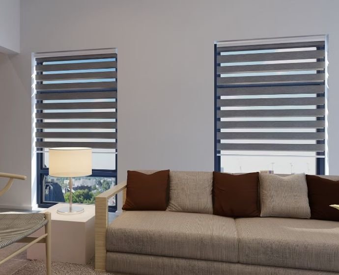 Zebra Blinds install in living room