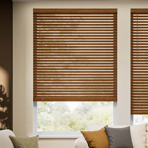 ordless Faux Wood Horizontal Blinds in Dubai